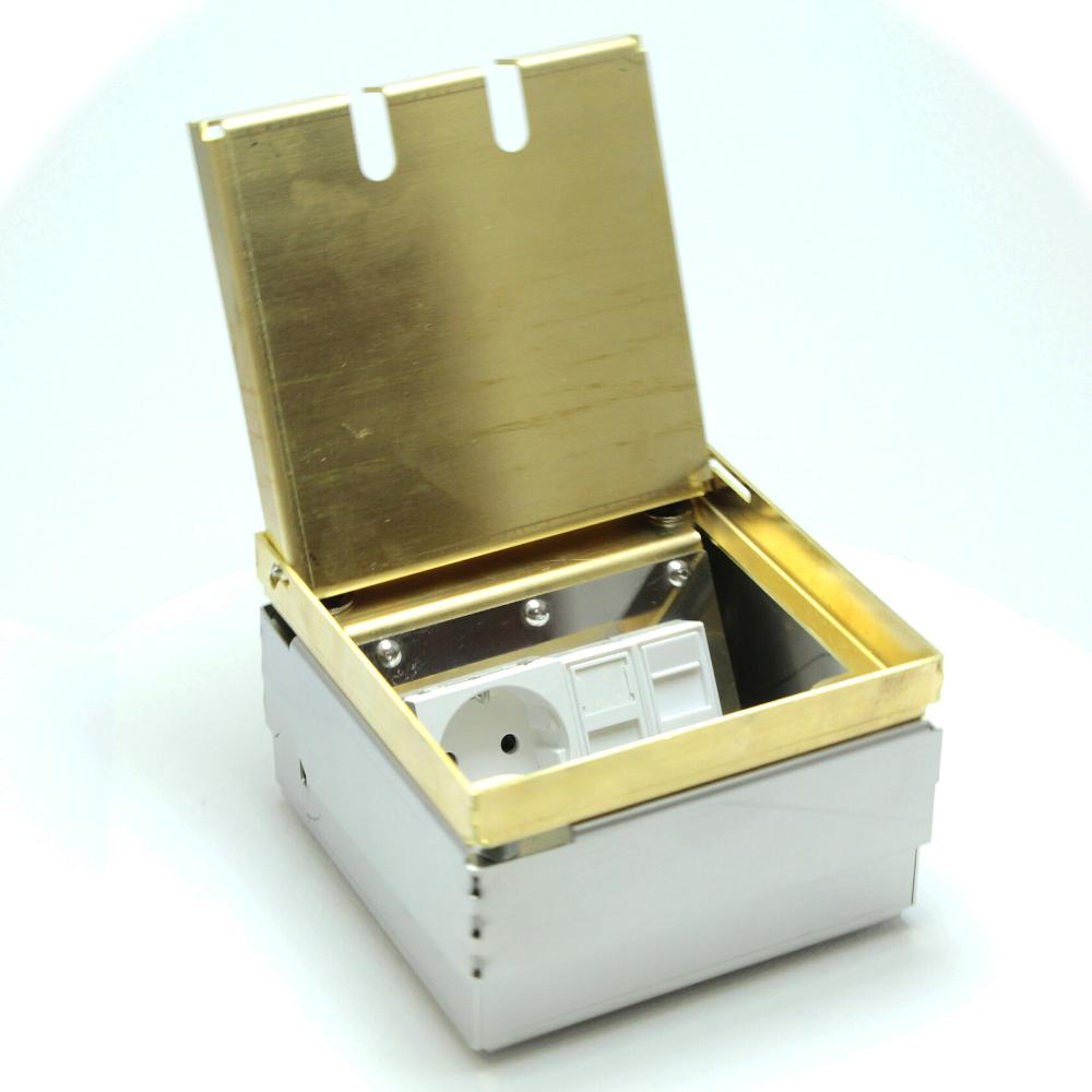 Люк напольный на 2 модуля ELLUK 8902L латунь