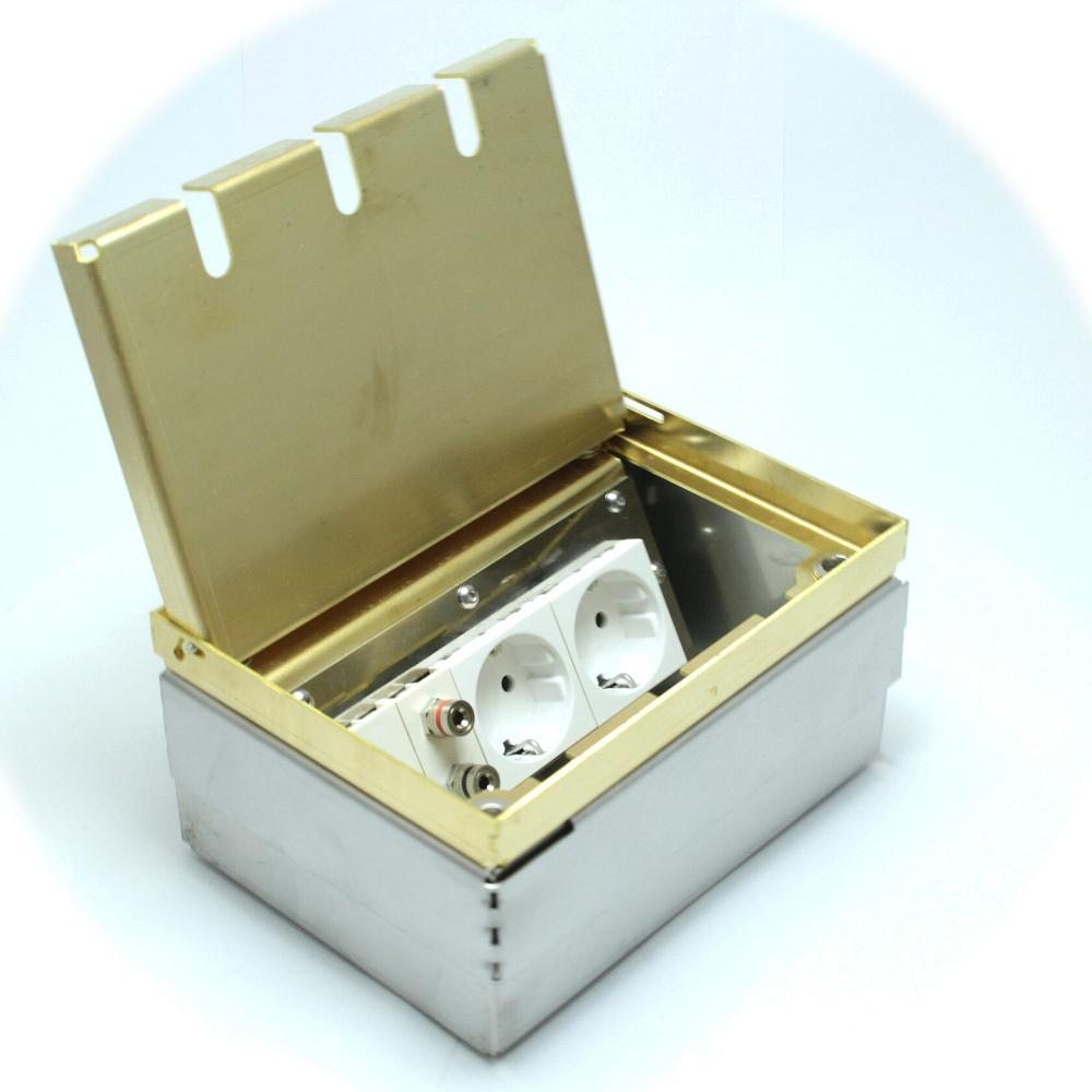 Люк напольный на 3 модуля ELLUK 8903L латунь